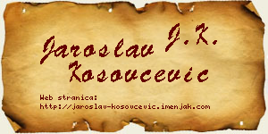 Jaroslav Kosovčević vizit kartica